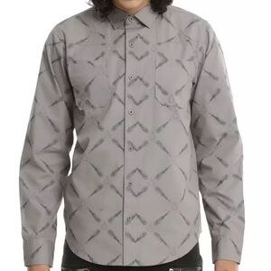 Hot Topic Assassin's Creed Blade Print Long-Sleeve Woven Button-Up Men’s Small